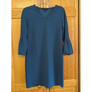 Banana Republic Dress XS Teal Bell Sleeve Fit &‎ Flare